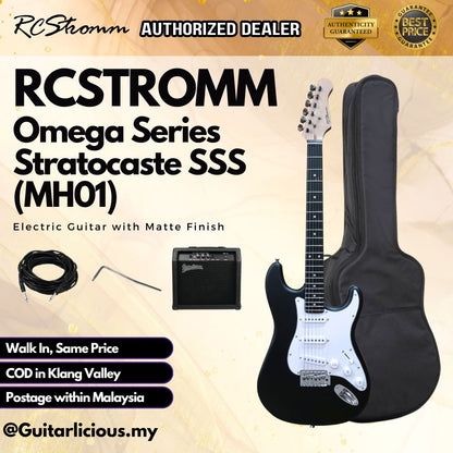 RCStromm Omega Series Stratocaster SSS Electric Guitar with Matte Finish (MH01)