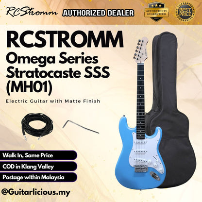 RCStromm Omega Series Stratocaster SSS Electric Guitar with Matte Finish (MH01)