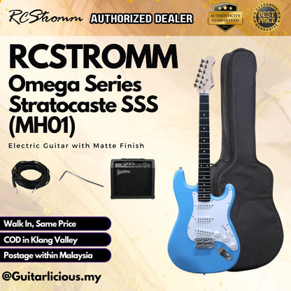 RCStromm Omega Series Stratocaster SSS Electric Guitar with Matte Finish (MH01)