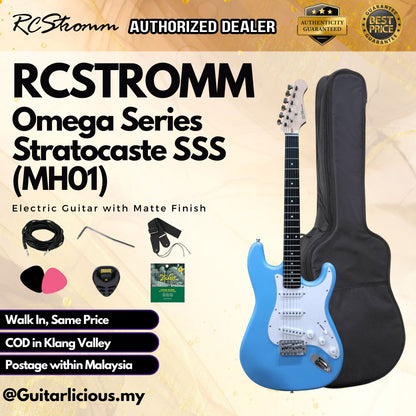 RCStromm Omega Series Stratocaster SSS Electric Guitar with Matte Finish (MH01)