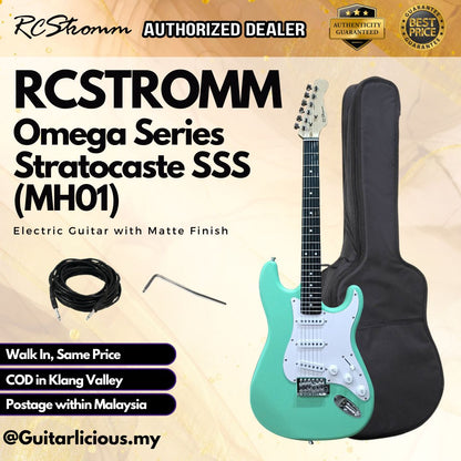RCStromm Omega Series Stratocaster SSS Electric Guitar with Matte Finish (MH01)