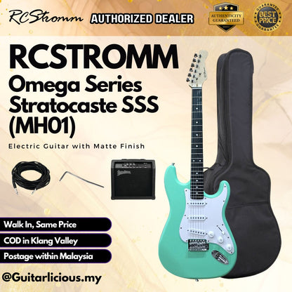 RCStromm Omega Series Stratocaster SSS Electric Guitar with Matte Finish (MH01)