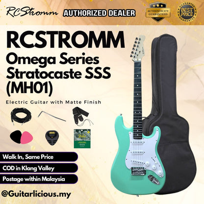 RCStromm Omega Series Stratocaster SSS Electric Guitar with Matte Finish (MH01)