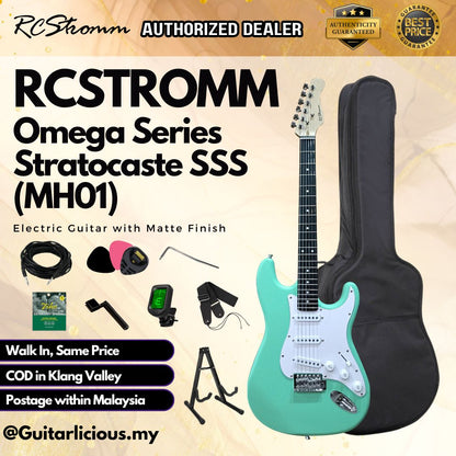 RCStromm Omega Series Stratocaster SSS Electric Guitar with Matte Finish (MH01)