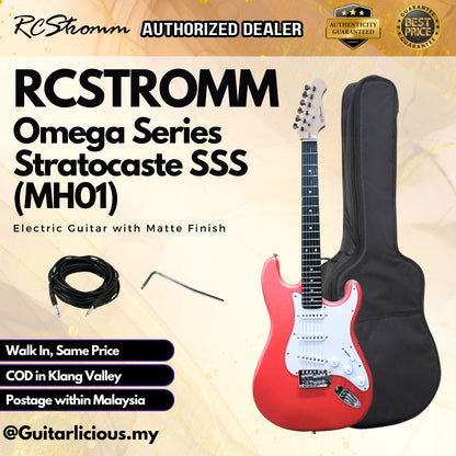 RCStromm Omega Series Stratocaster SSS Electric Guitar with Matte Finish (MH01)