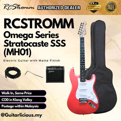 RCStromm Omega Series Stratocaster SSS Electric Guitar with Matte Finish (MH01)