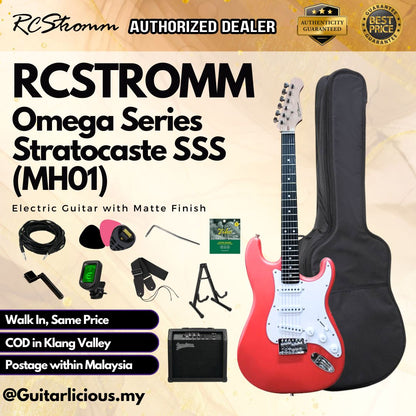 RCStromm Omega Series Stratocaster SSS Electric Guitar with Matte Finish (MH01)