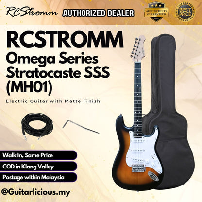 RCStromm Omega Series Stratocaster SSS Electric Guitar with Matte Finish (MH01)