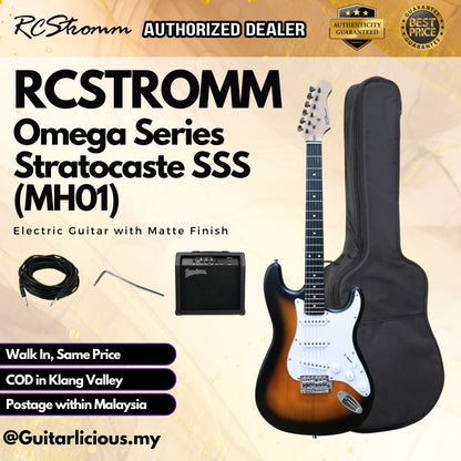 RCStromm Omega Series Stratocaster SSS Electric Guitar with Matte Finish (MH01)