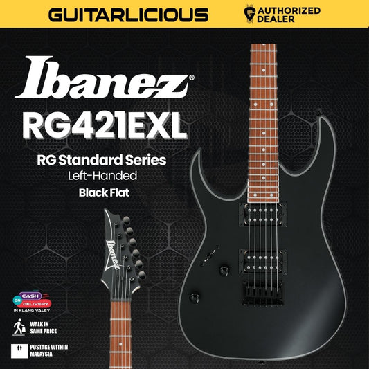 Ibanez RG421EXL RG Standard Series Left-Handed Electric Guitar - Black Flat