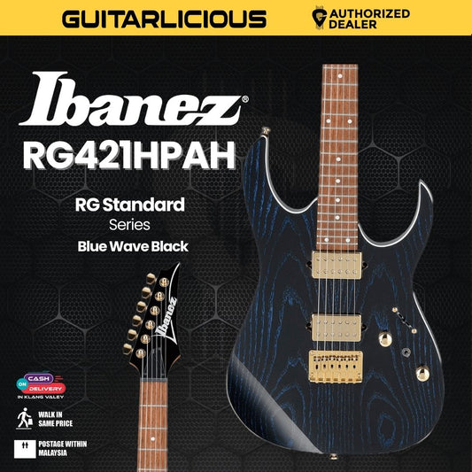 Ibanez RG421HPAH RG Standard Series Electric Guitar - Blue Wave Black