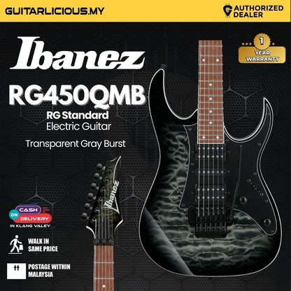Ibanez RG450QMB Electric Guitar - Transparent Gray Burst
