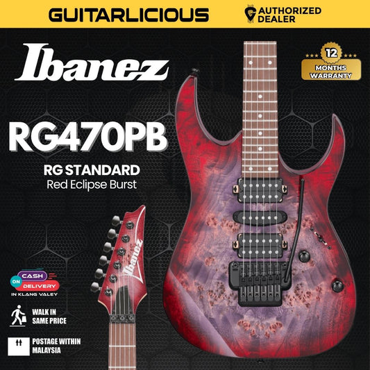 Ibanez RG470PB-REB RG Standard Series Electric Guitar, Red Eclipse Burst