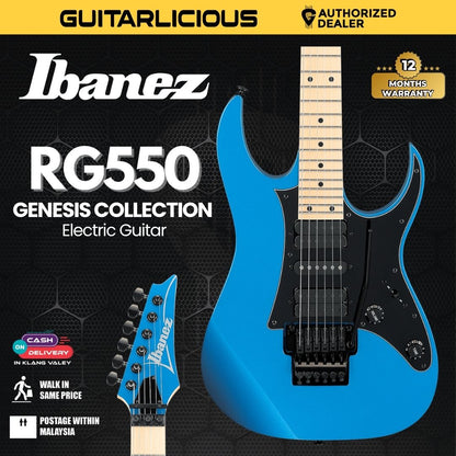 Ibanez RG550 Genesis Collection Basswood Body Electric Guitar - Electric Blue