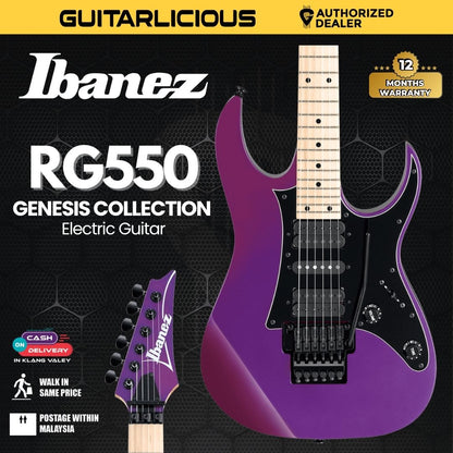 Ibanez RG550 Genesis Collection Basswood Body Electric Guitar- Purple Neon