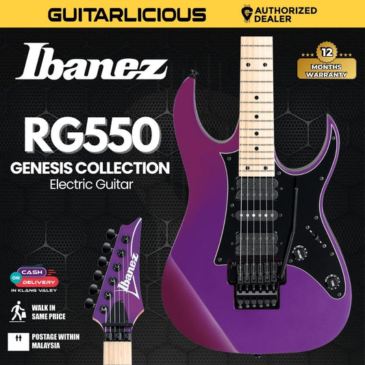 Ibanez RG550 Genesis Collection Basswood Body Electric Guitar- Purple Neon