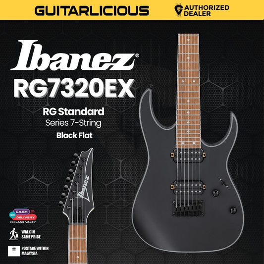 Ibanez RG7320EX RG Standard Series 7-String Electric Guitar - Black Flat