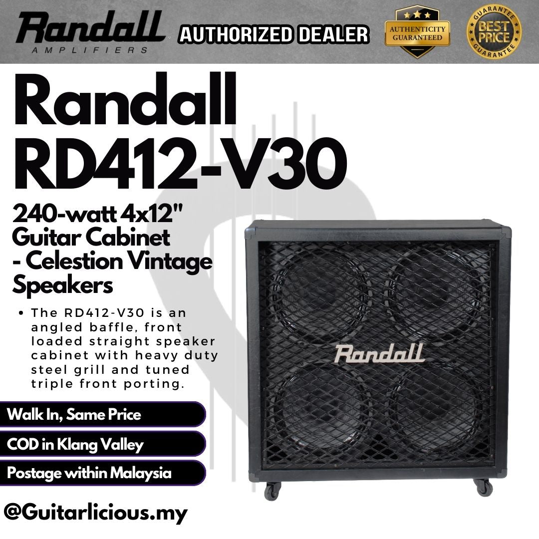 Randall RD412-V30 240-watt 4x12" Guitar Cabinet - Celestion Vintage Speakers