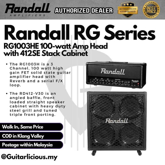 Randall RG Series RG1003HE 100-watt Amp Head with 412SE Stack Cabinet - ( RG1003HE-U & RG412E-U )