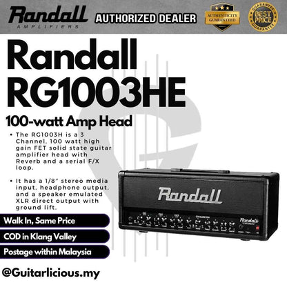 Randall RG Series RG1003HE 100-watt Amp Head with 412SE Stack Cabinet - ( RG1003HE-U & RG412E-U )