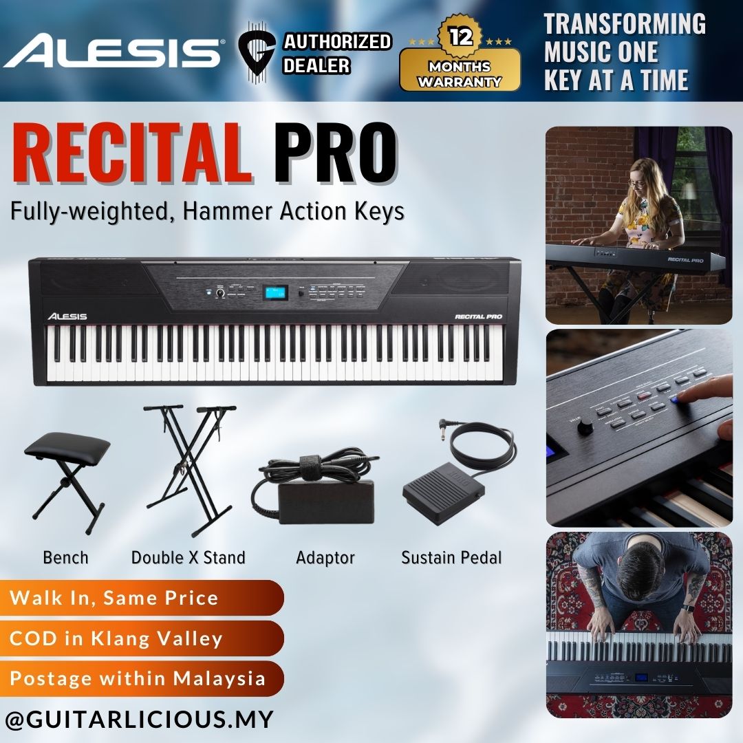 alesis recital pro pedal ALESIS Recital Pro 88 Hammer Action Keys Digital Piano – GUITARLICIOUS