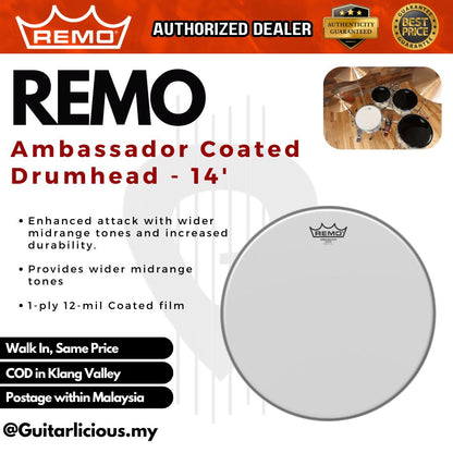Remo Ambassador Coated Drumhead - 10'' / 12'' / 13'' / 14'' / 16''