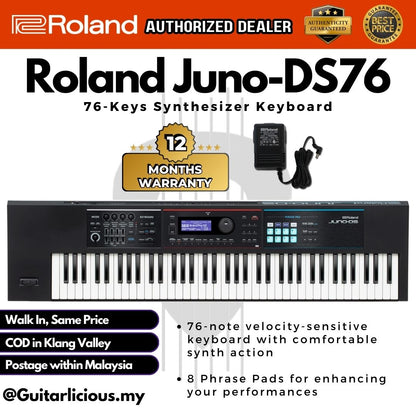 Roland JUNO-DS76 76-Keys Synthesizer Keyboard ( JUNO DS76 / Juno-76 / Juno76 / Black )