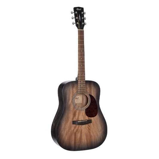 Cort Earth-60M Acoustic Guitar with Bag - Open Pore Black Burst