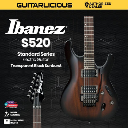 Ibanez S520 Standard Series Electric Guitar - Transparent Black Sunburst