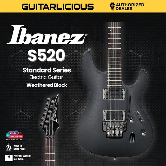 Ibanez S520 Standard Series Electric Guitar - Weathered Black