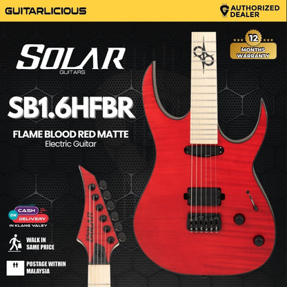 Solar SB1.6HFBR Flame Blood Red Matte Electric Guitar