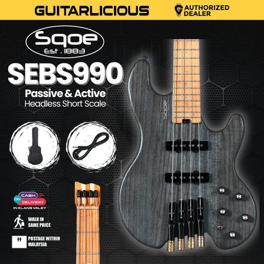 SQOE SEBS990 Active & Passive Headless Short Scale Bass -  (Website Clearance)