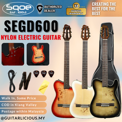 SQOE SEGD600 Nylon Electric Guitar with Piezo Pickups ( SEGD / SEGD-600 / SEGD 600 )