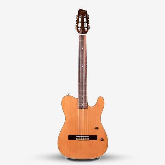 SQOE Spain SEGD900 Electroacoustic Silent Nylon Guitar with Piezo Pickups, Solid Cedar Top, Natural