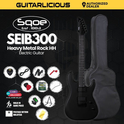 SQOE SEIB-300 Heavy Metal Rock Series HH Electric Guitar ( SEIB / SEIB-300 / SEIB 300 )