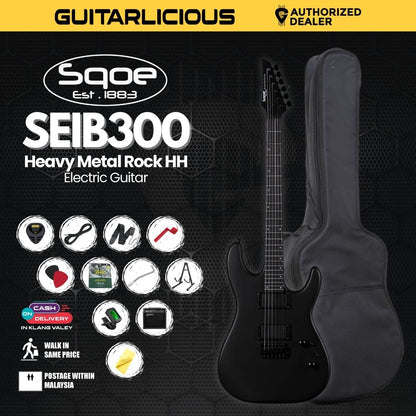 SQOE SEIB-300 Heavy Metal Rock Series HH Electric Guitar ( SEIB / SEIB-300 / SEIB 300 )