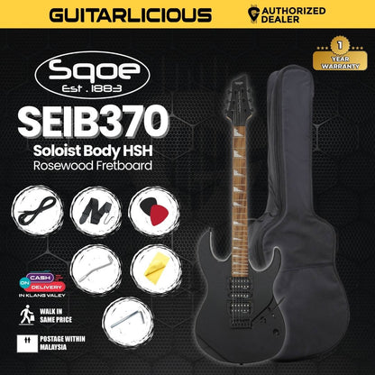 SQOE SEIB-370 Soloist Body HSH Electric Guitar with Rosewood Fretboard ( SEIB370 / SEIB / SEIB 370 )