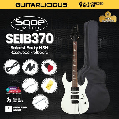 SQOE SEIB-370 Soloist Body HSH Electric Guitar with Rosewood Fretboard ( SEIB370 / SEIB / SEIB 370 )