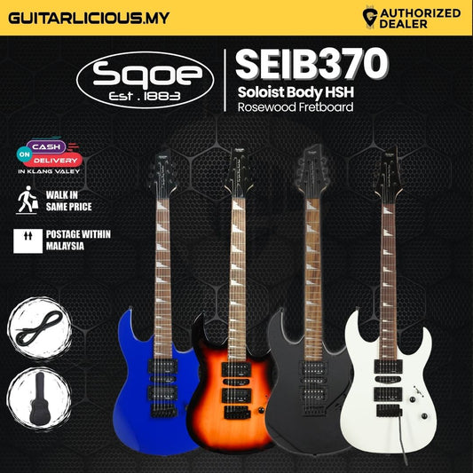 SQOE SEIB-370 Soloist Body HSH Electric Guitar with Rosewood Fretboard ( SEIB370 / SEIB / SEIB 370 )