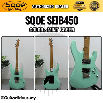 SQOE SEIB450 Double Cutaway Body HH Electric Guitar Roasted Maple Fretboard ( SEIB / SEIB-450 / SEIB 450 )