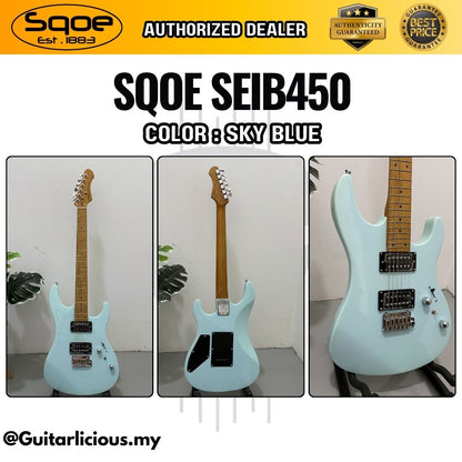 SQOE SEIB450 Double Cutaway Body HH Electric Guitar Roasted Maple Fretboard ( SEIB / SEIB-450 / SEIB 450 )