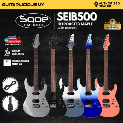 SQOE SEIB500 HH Roasted Maple Neck Electric Guitar with Tremolo ( Humbucker / SEIB 500 / SEIB-500 )