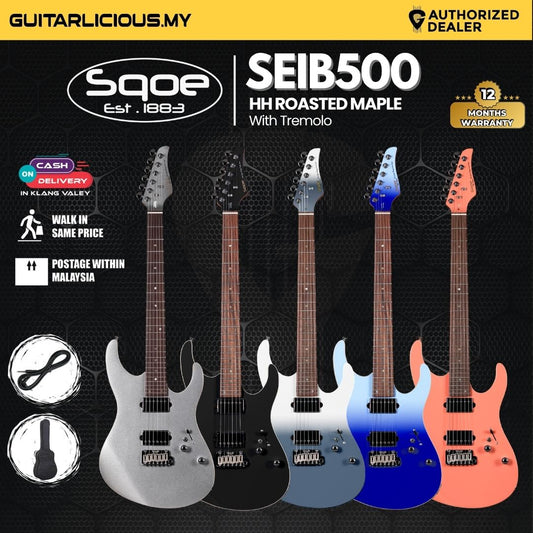 SQOE SEIB500 HH Roasted Maple Neck Electric Guitar with Tremolo ( Humbucker / SEIB 500 / SEIB-500 )