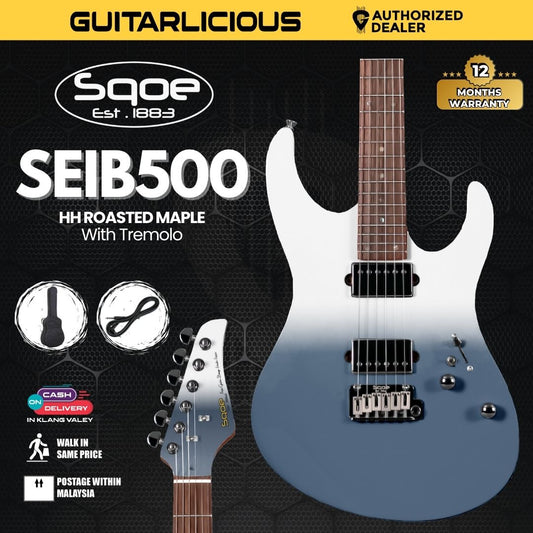 SQOE SEIB500 HH Roasted Maple Neck Electric Guitar with Tremolo ( Humbucker / SEIB 500 / SEIB-500 )
