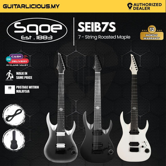 SQOE SEIB7S 7 String with Roasted Maple Neck Electric Guitar ( Humbucker / SEIB7S / SEIB - 7S)