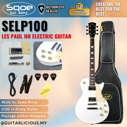 SQOE SELP100 Les Paul Body HH Electric Guitar Rosewood Fretboard