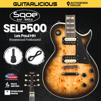 SQOE SELP500 Les Paul HH Electric Guitar with Rosewood Fretboard