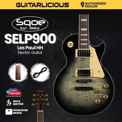 SQOE SELP900 Les Paul Custom Series HH Electric Guitar with Hardcase - ( SELP / SELP900 / SELP-900 )