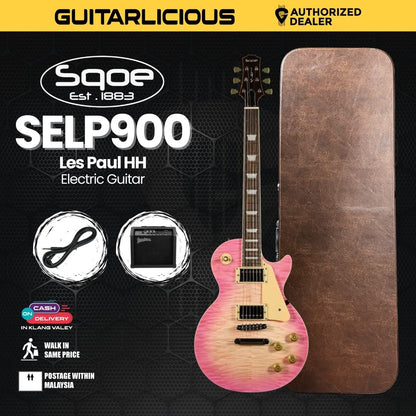 SQOE SELP900 Les Paul Custom Series HH Electric Guitar with Hardcase - ( SELP / SELP900 / SELP-900 )