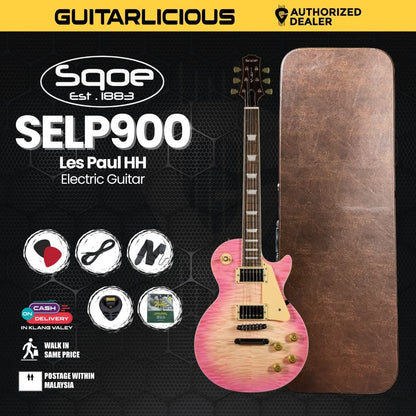 SQOE SELP900 Les Paul Custom Series HH Electric Guitar with Hardcase - ( SELP / SELP900 / SELP-900 )